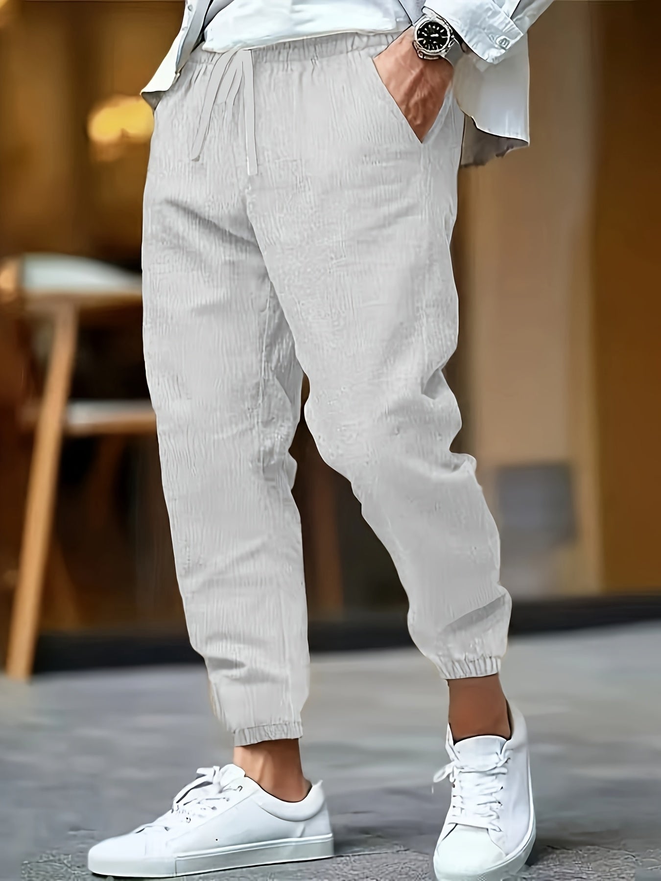 VALENTINI™ | Pantaloni da uomo in lino a vita alta