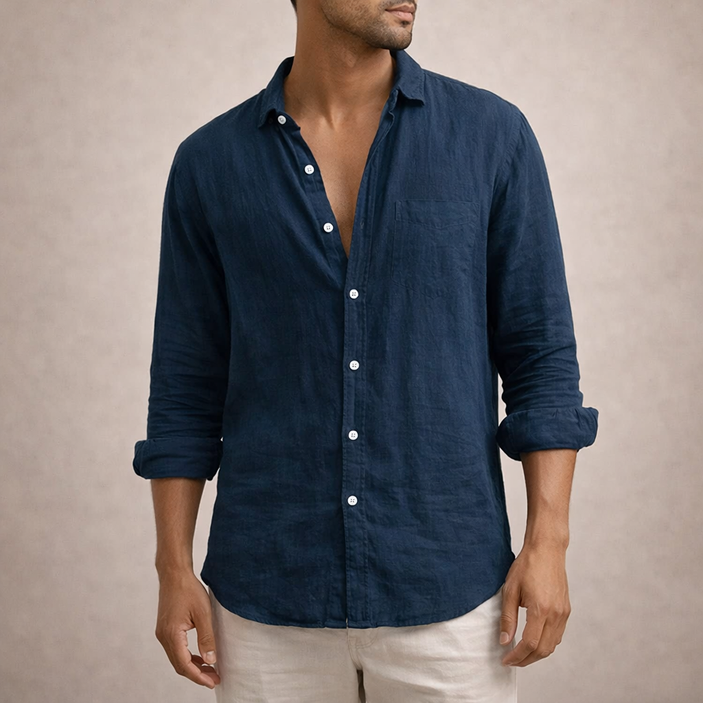 VALENTINI™ | Camicia in lino a maniche lunghe
