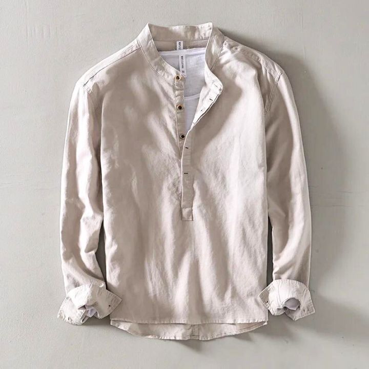 VALENTINI™ | Camicia a maniche corte senza colletto