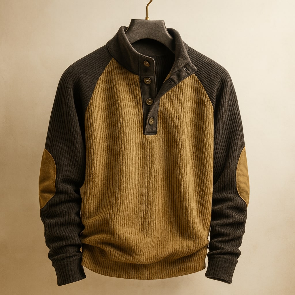 VALENTINI™ | Maglione Henley a trecce