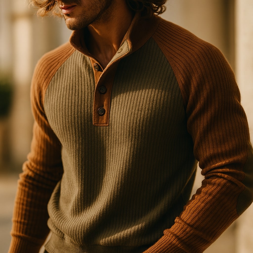 VALENTINI™ | Maglione Henley a trecce