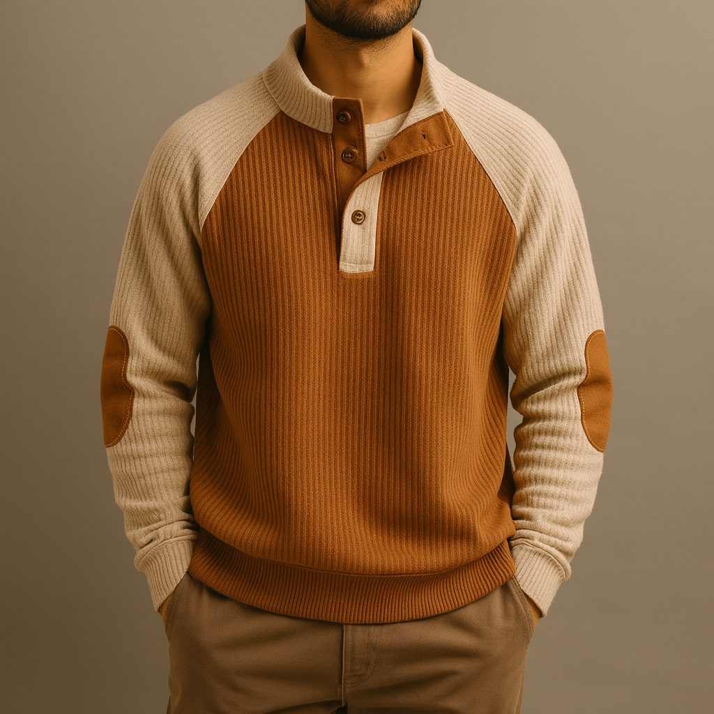 VALENTINI™ | Maglione Henley a trecce