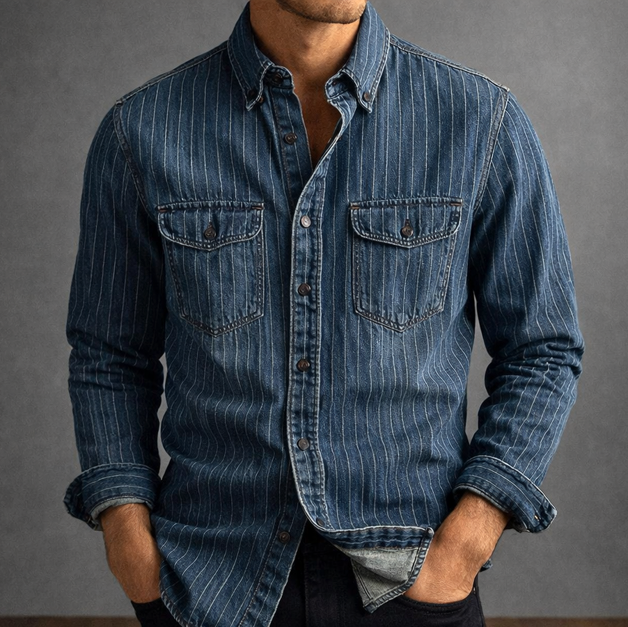 VALENTINI™ | Camicia a maniche lunghe a righe