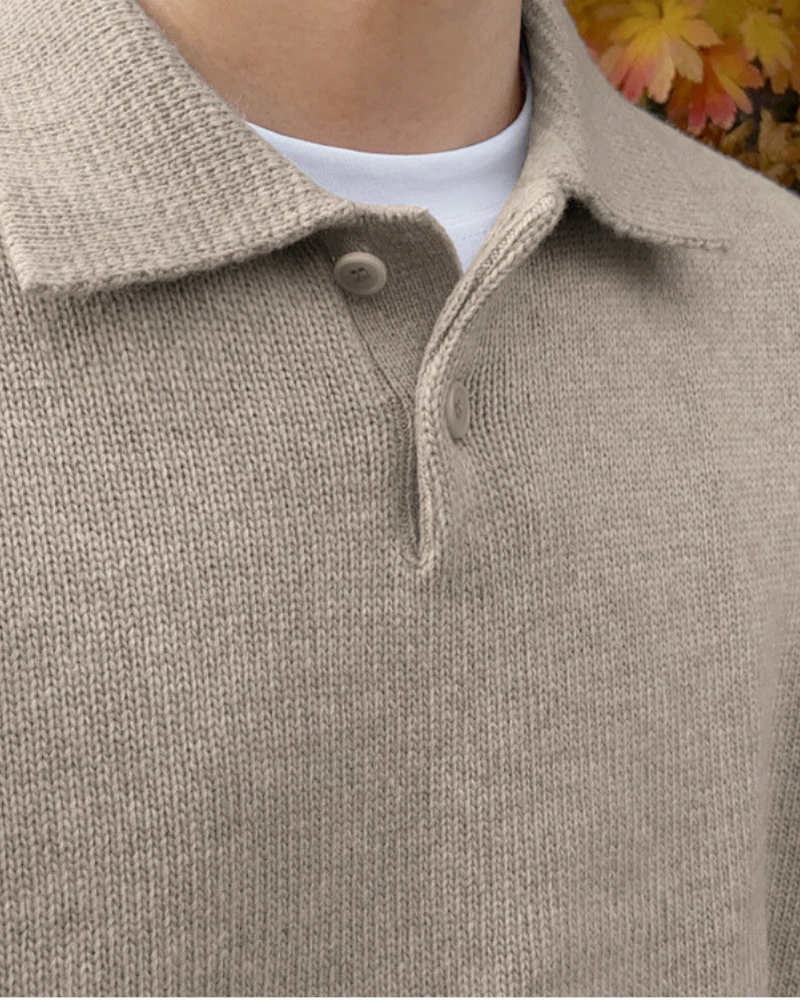 VALENTINI™ | Mezza zip in lana con bottoni