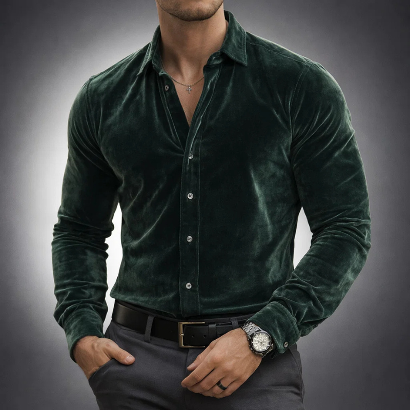 VALENTINI™ | Camicia in velluto a maniche lunghe