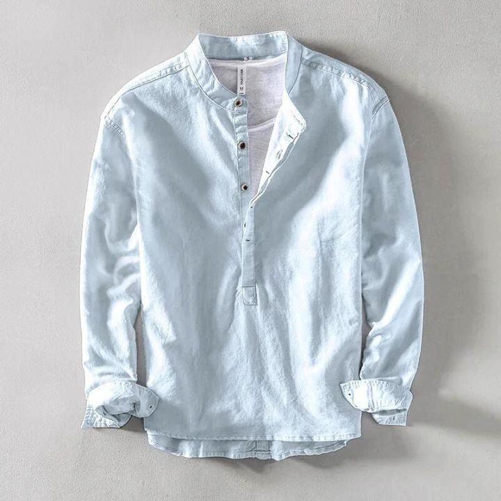 VALENTINI™ | Camicia a maniche corte senza colletto