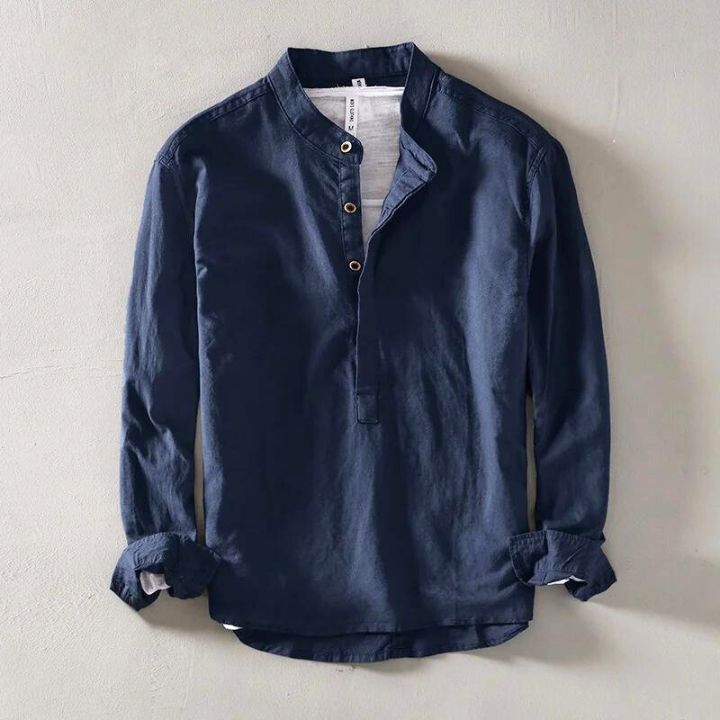 VALENTINI™ | Camicia a maniche corte senza colletto