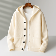 VALENTINI™ | Cardigan con cappuccio in lana mista