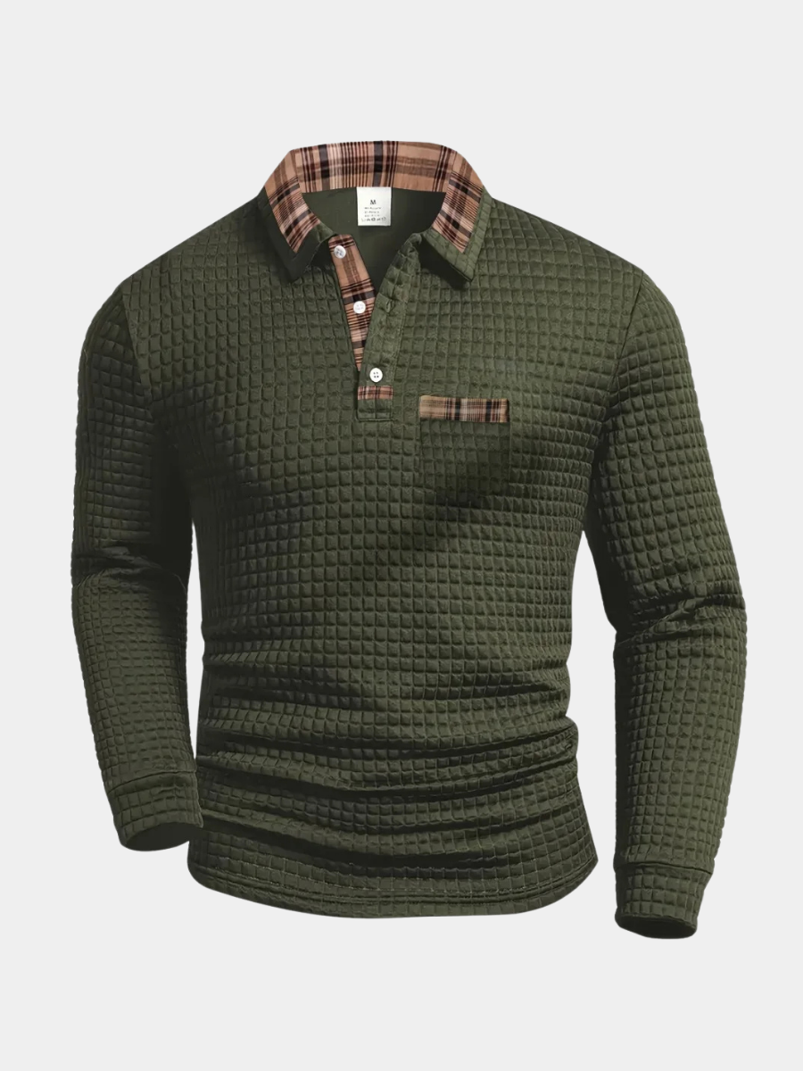 VALENTINI™ | Polo a maniche lunghe a quadri fini