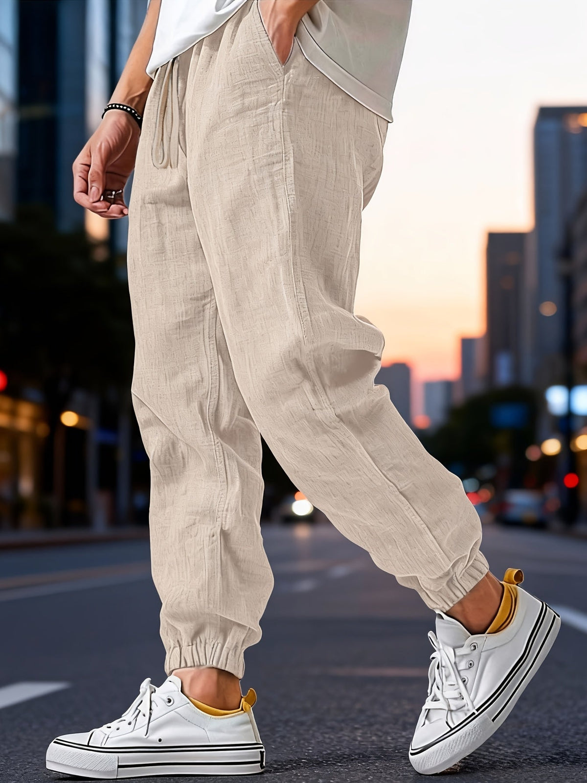 VALENTINI™ | Pantaloni dalla vestibilità ampia in tessuto intrecciato