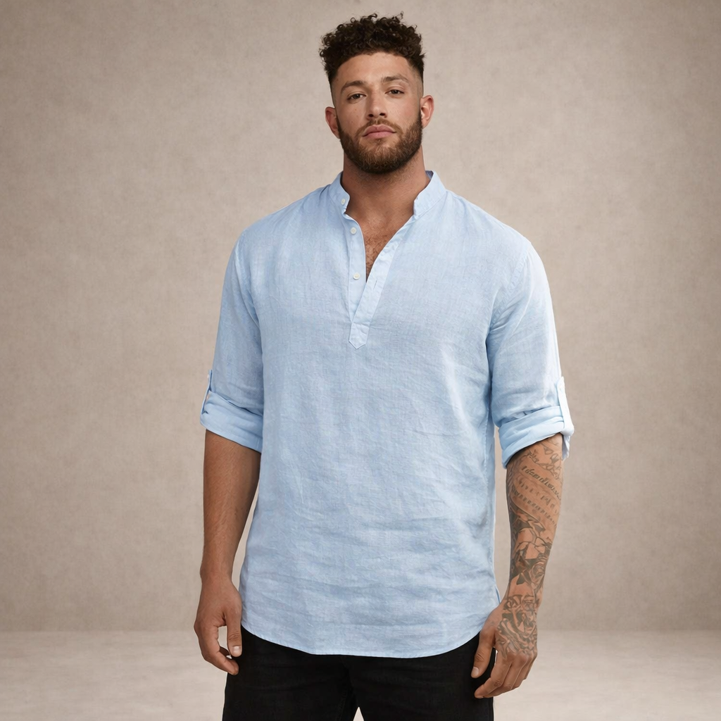 VALENTINI™ | Camicia con colletto alto