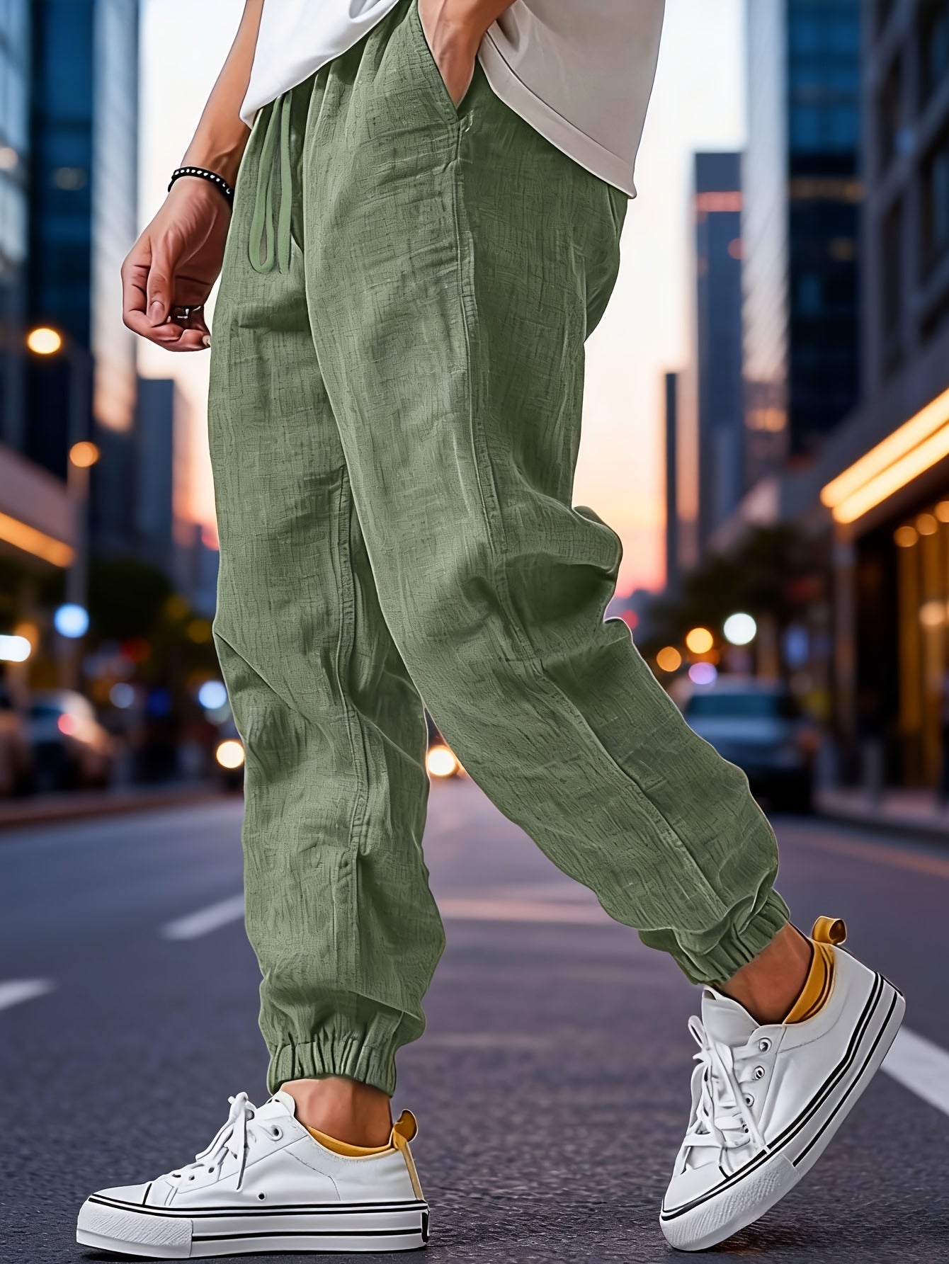 VALENTINI™ | Pantaloni dalla vestibilità ampia in tessuto intrecciato