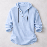 VALENTINI™ | Felpa con cappuccio in lino stile Henley