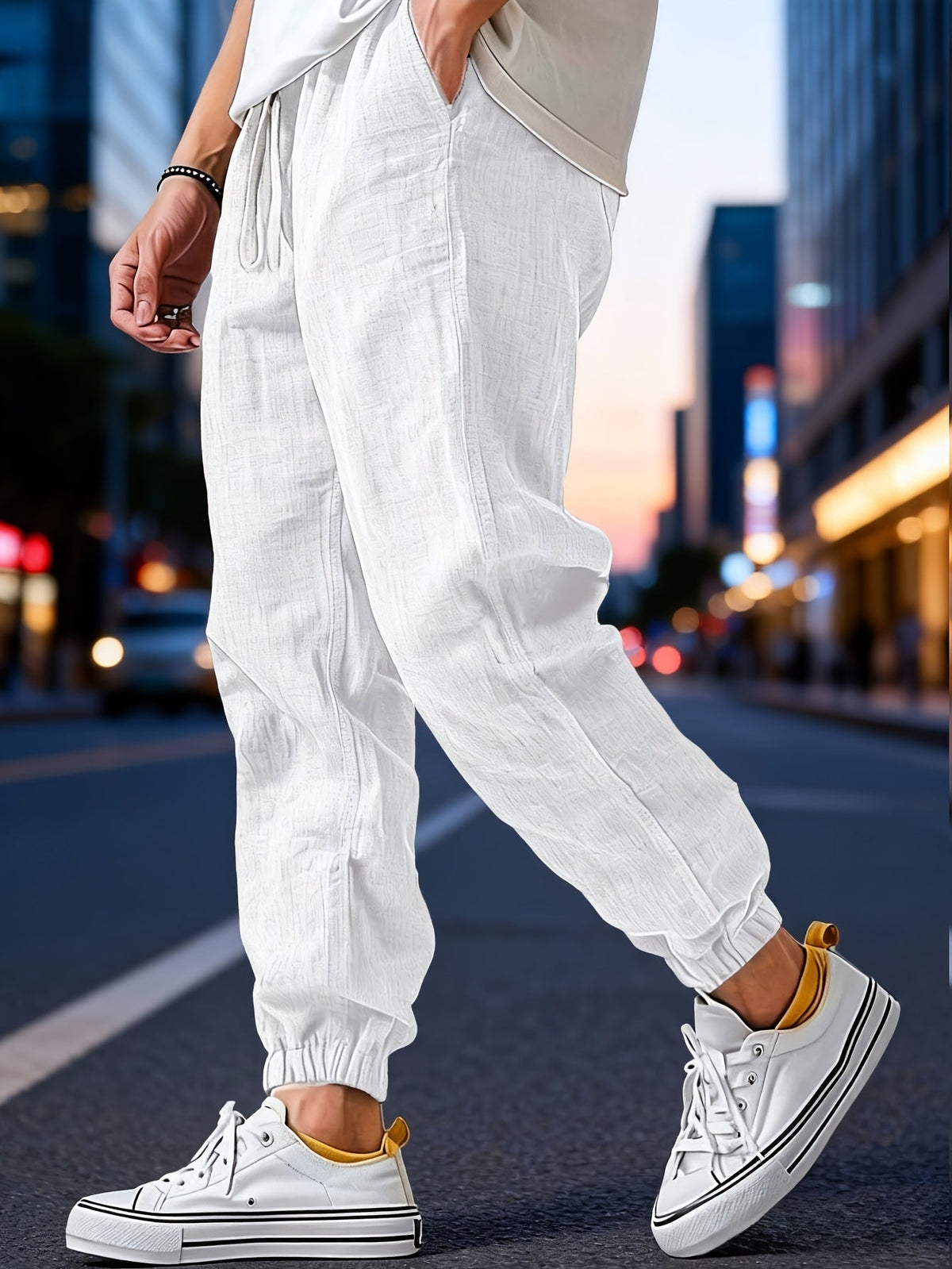 VALENTINI™ | Pantaloni dalla vestibilità ampia in tessuto intrecciato