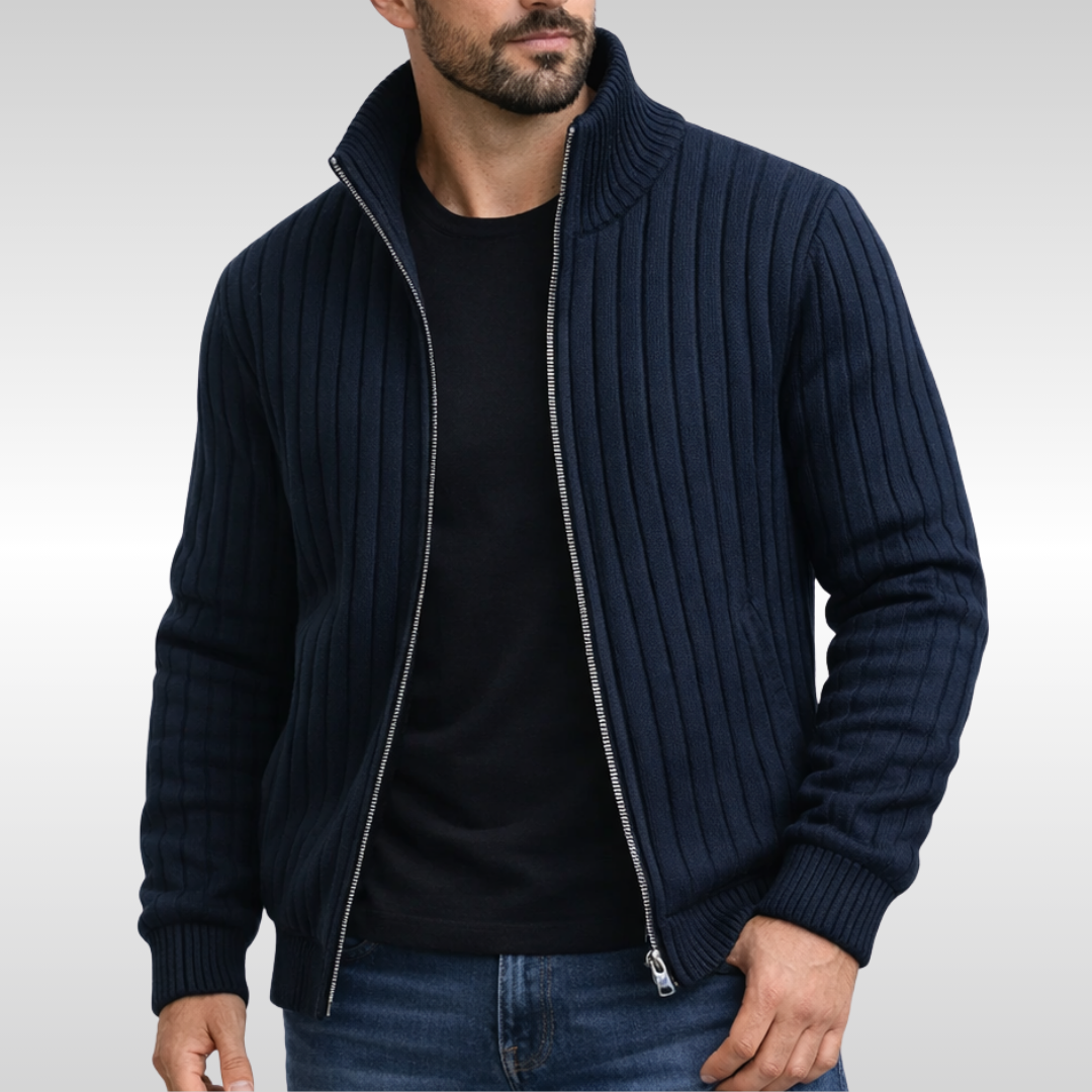 VALENTINI™ | Cardigan in maglia a coste con cerniera