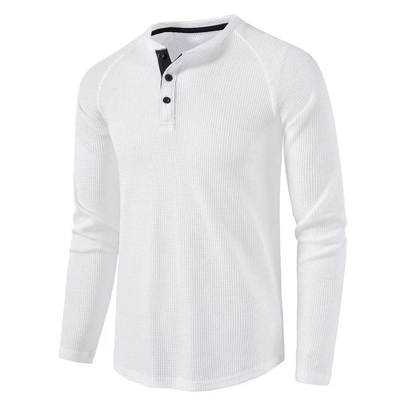 VALENTINI™ | Maglietta Henley a maglia a nido d'ape