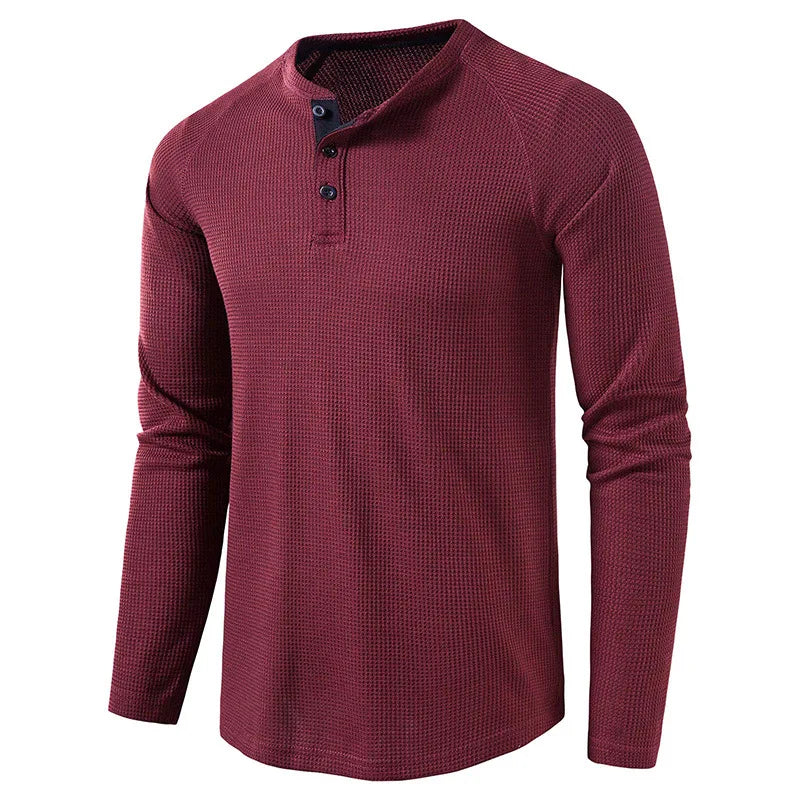 VALENTINI™ | Maglietta Henley a maglia a nido d'ape