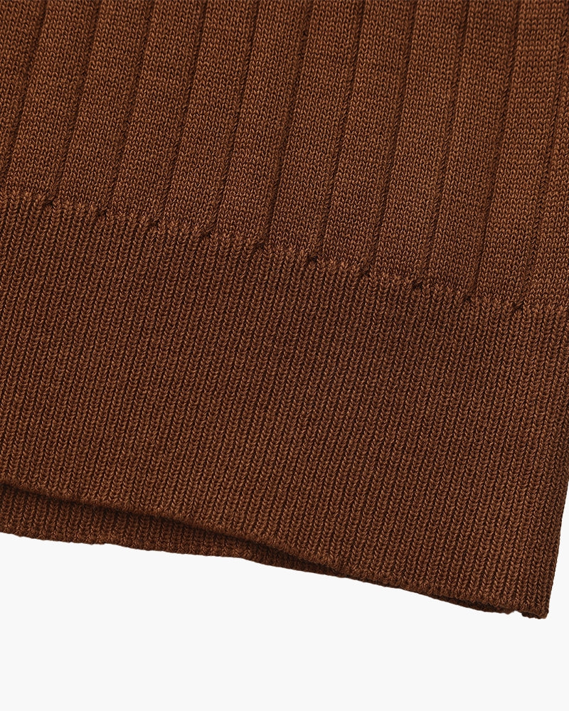 VALENTINI™ | Polo in maglia a coste con colletto classico