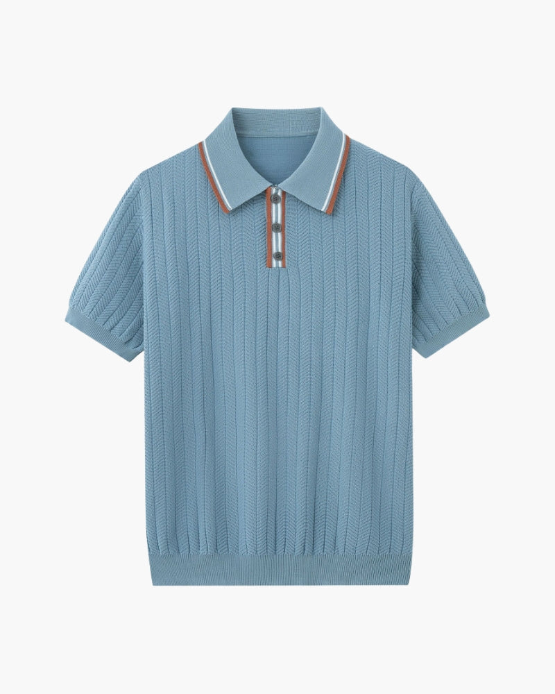 VALENTINI™ | POLO IN MAGLIA A SPINA DI PESCE