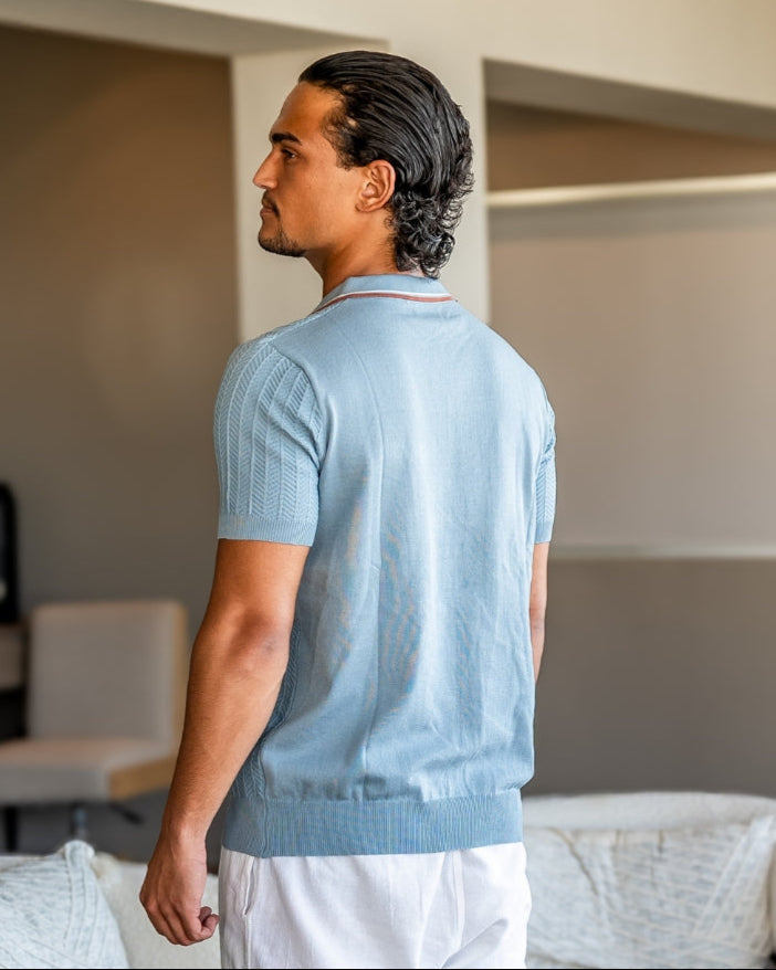 VALENTINI™ | Polo in maglia lavorata a rilievo