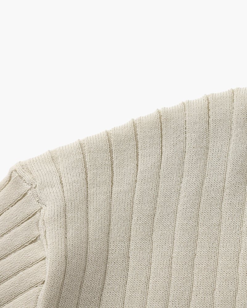 VALENTINI™ | Polo in maglia a coste con colletto classico