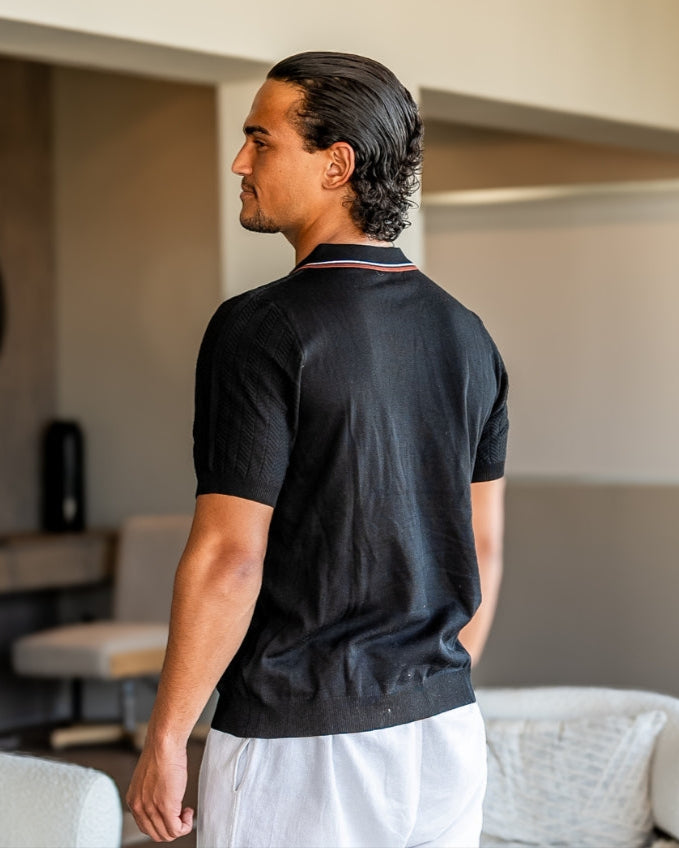 VALENTINI™ | Polo in maglia lavorata a rilievo