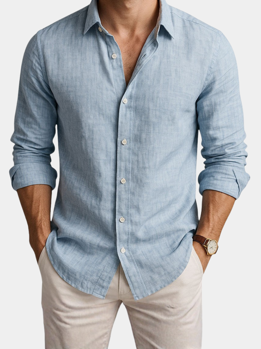 VALENTINI™ | Camicia leggera in misto cotone e lino