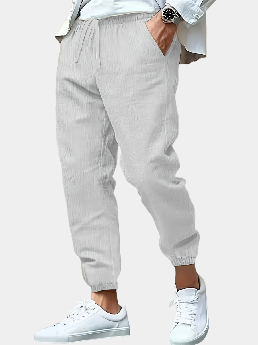 VALENTINI™ | Pantaloni da uomo in lino a vita alta