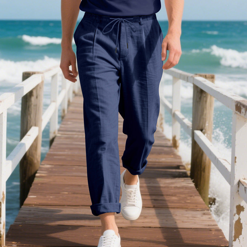 VALENTINI™ | Pantaloni in lino da uomo a vestibilità ampia