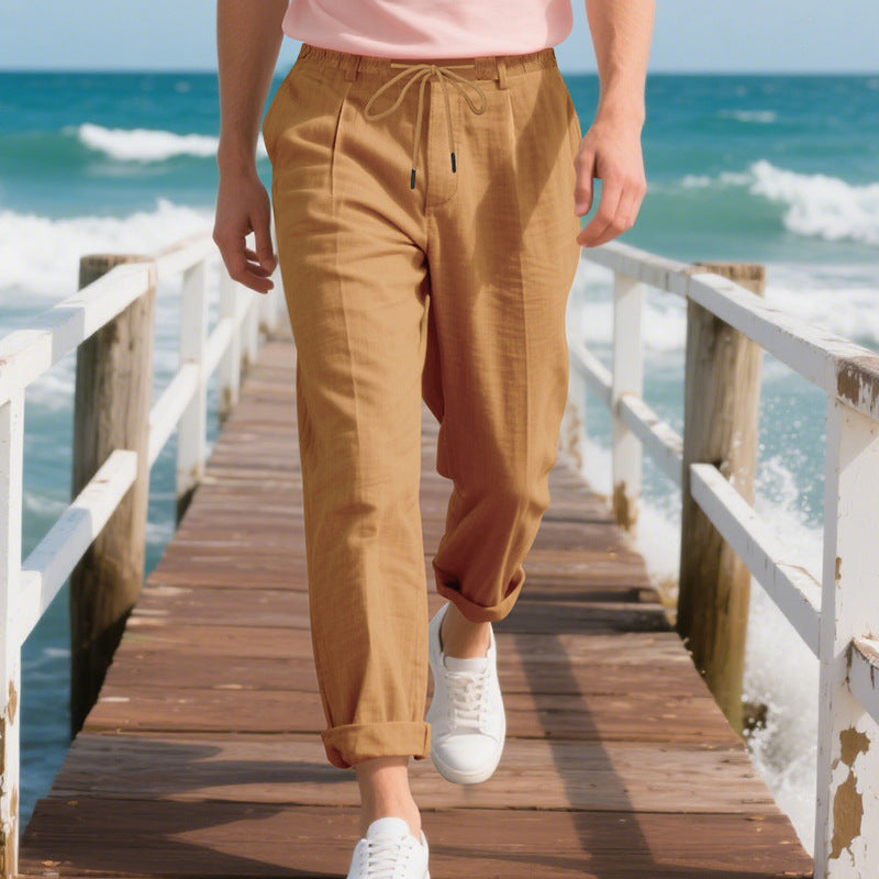 VALENTINI™ | Pantaloni in lino da uomo a vestibilità ampia