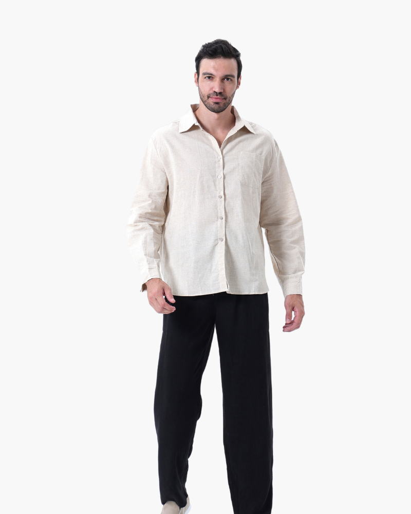 VALENTINI™ | Completo in lino a maniche lunghe