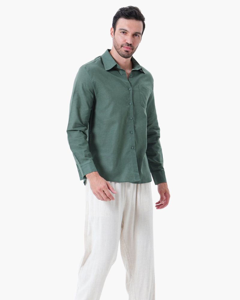 VALENTINI™ | Completo in lino a maniche lunghe