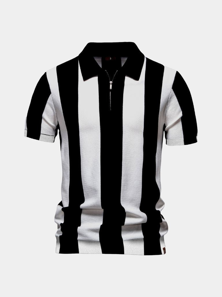 VALENTINI™ | Polo a righe con zip