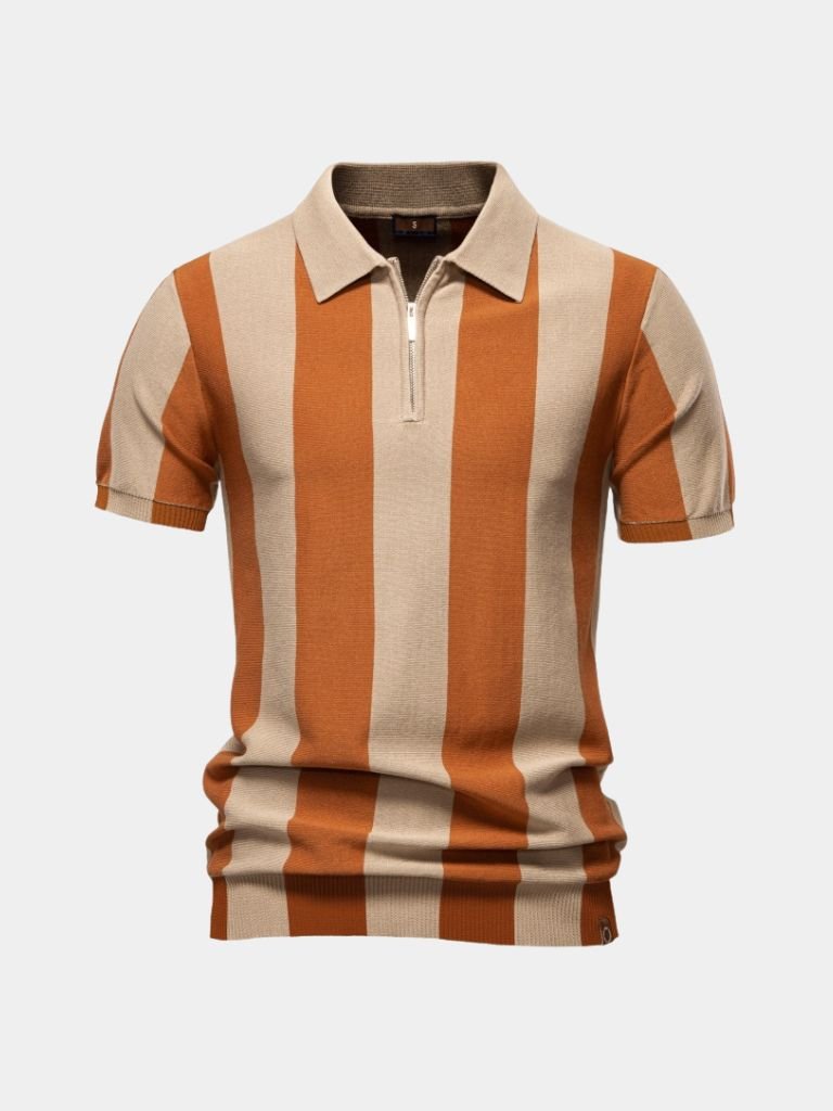 VALENTINI™ | Polo a righe con zip