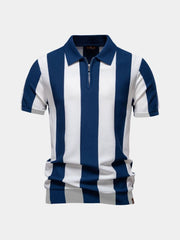 VALENTINI™ | Polo a righe con zip