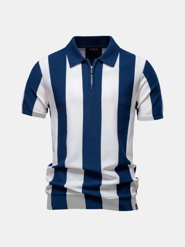VALENTINI™ | Polo a righe con zip