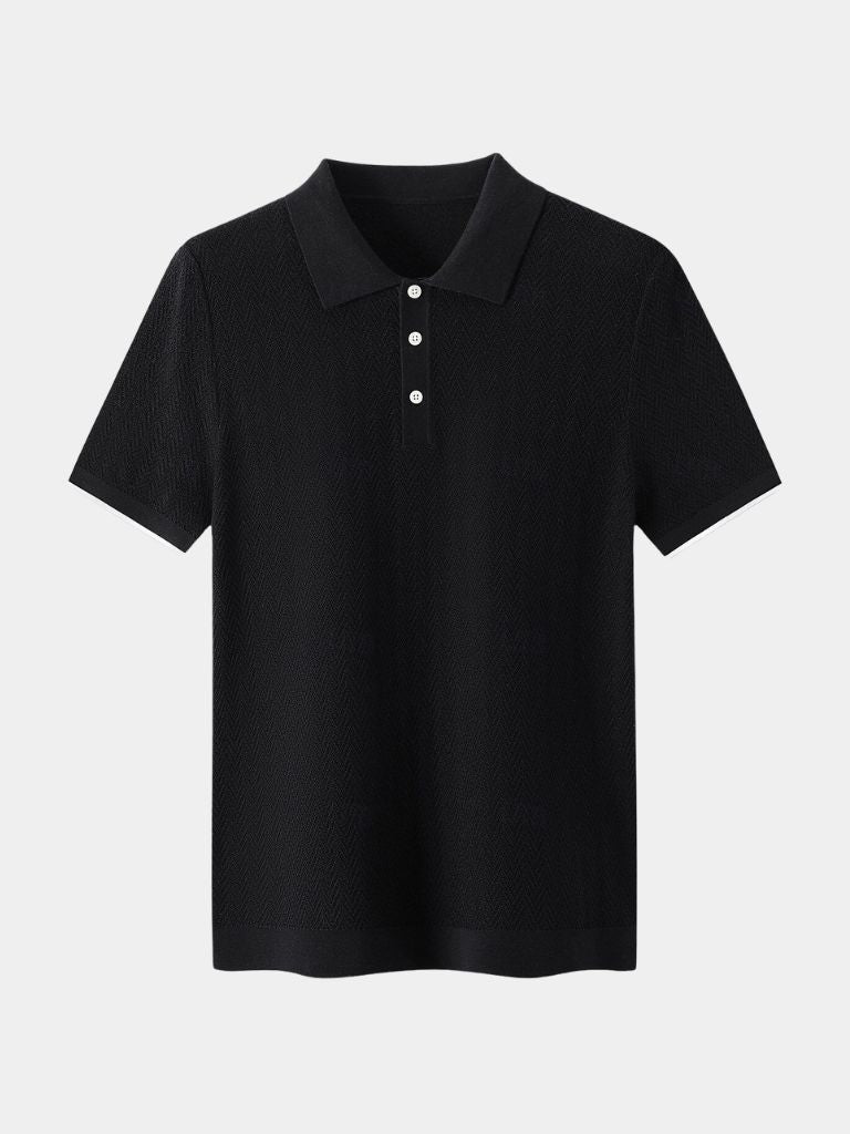 VALENTINI™ | Polo in maglia con motivo a chevron