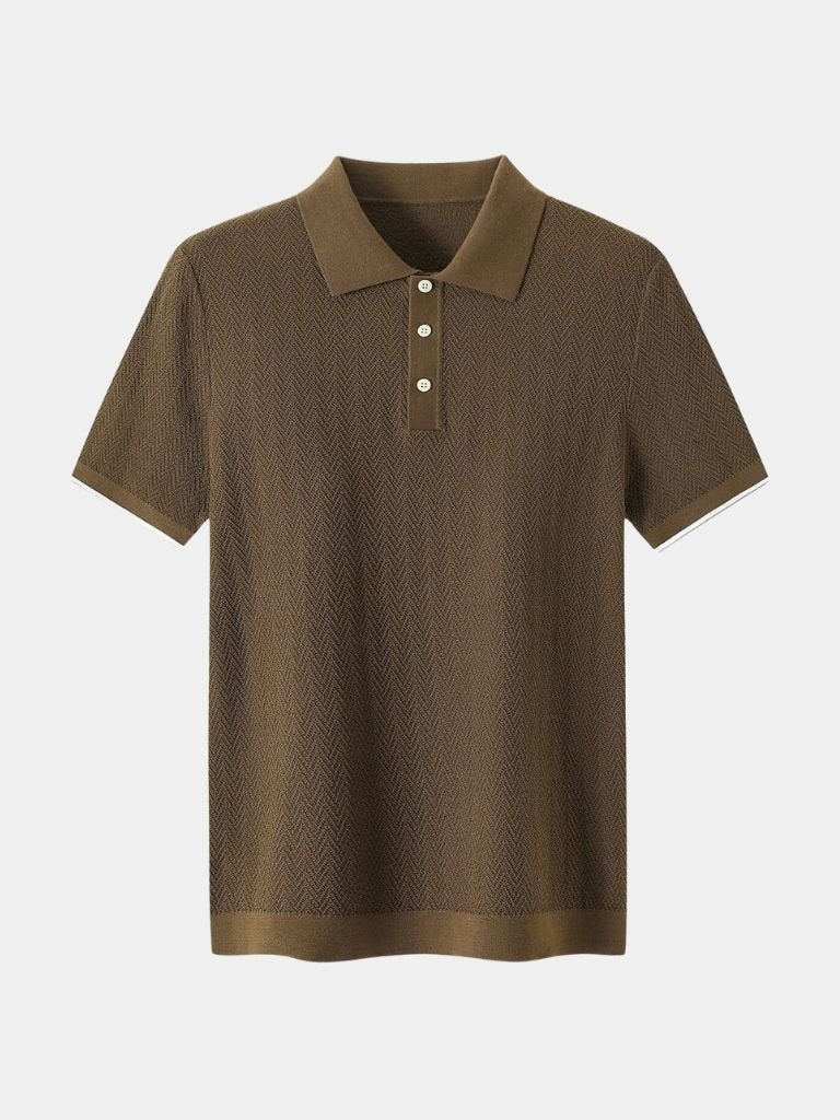 VALENTINI™ | Polo in maglia con motivo a chevron