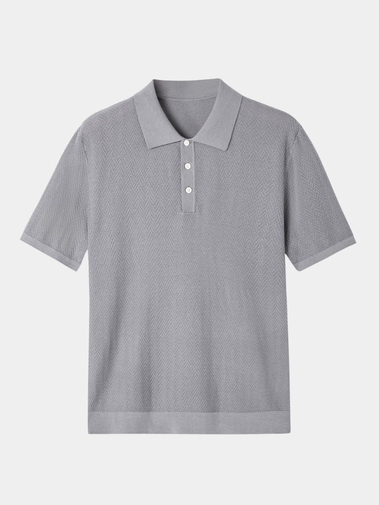 VALENTINI™ | Polo in maglia con motivo a chevron