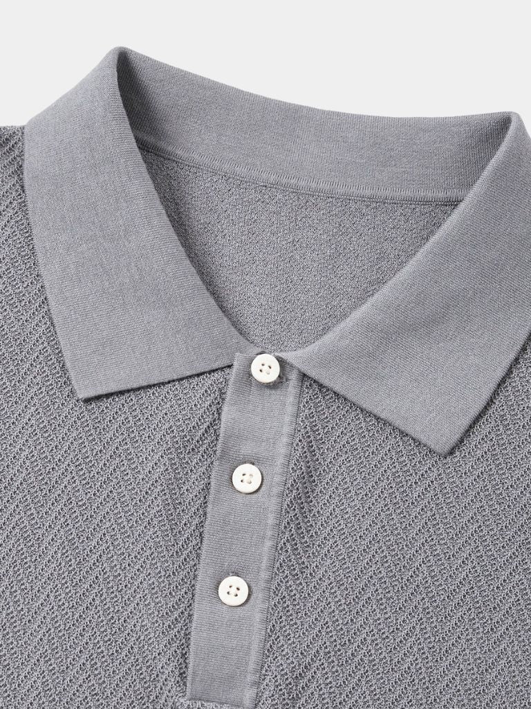 VALENTINI™ | Polo in maglia con motivo a chevron