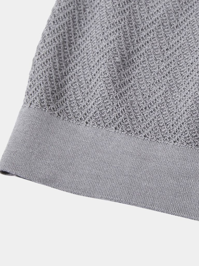 VALENTINI™ | Polo in maglia con motivo a chevron