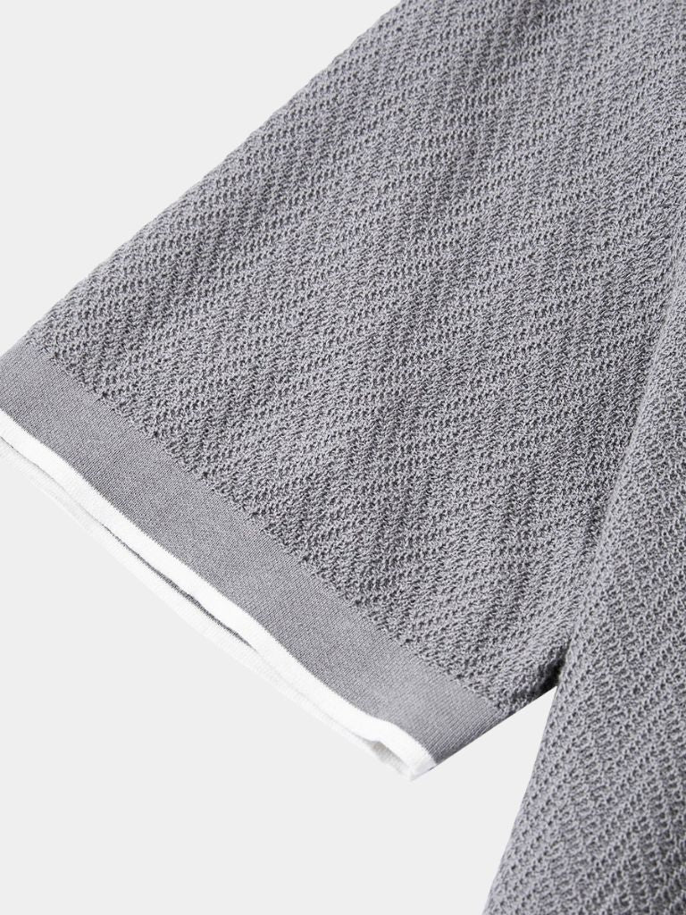 VALENTINI™ | Polo in maglia con motivo a chevron