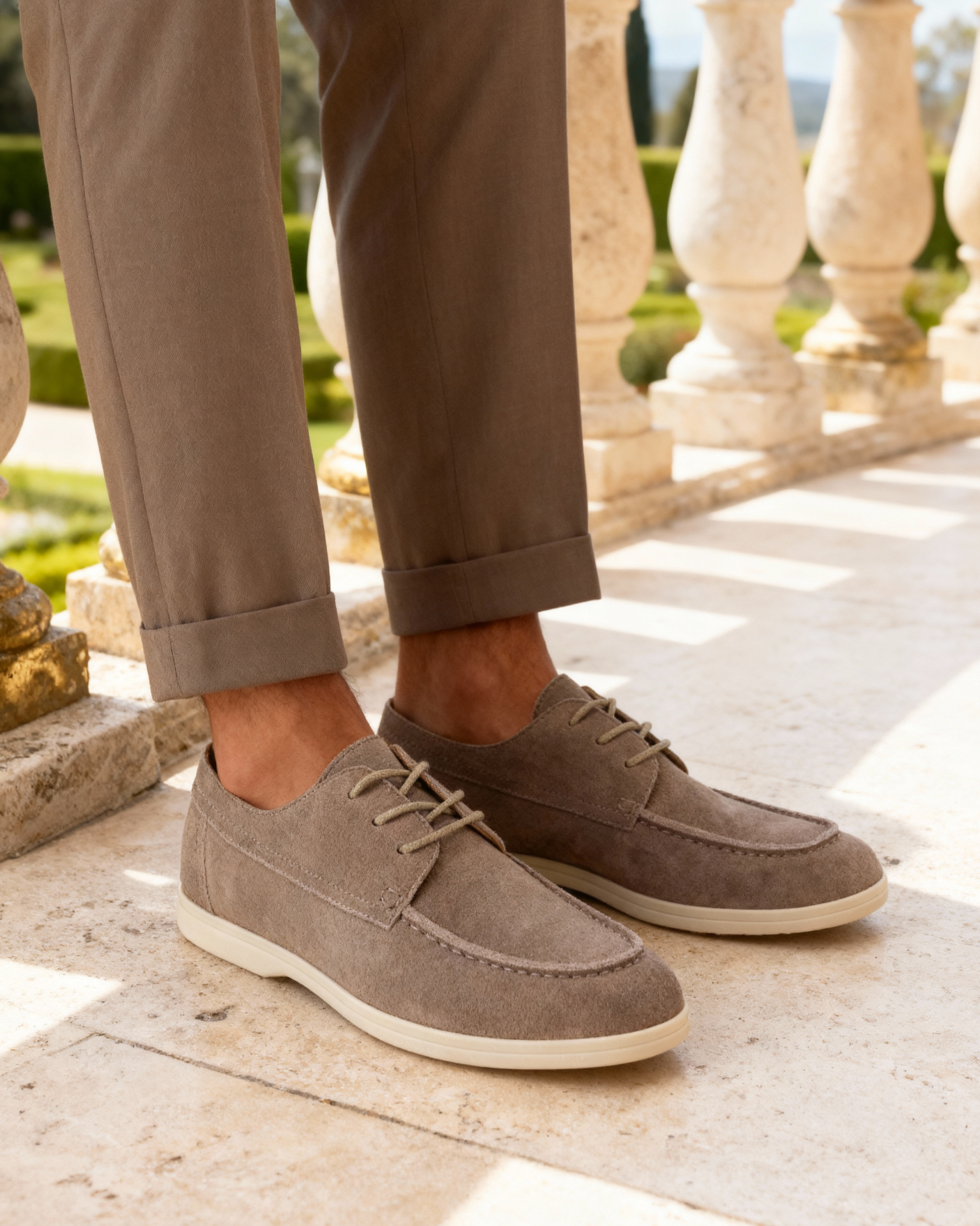 VALENTINI™ | Scarpe stringate in camoscio