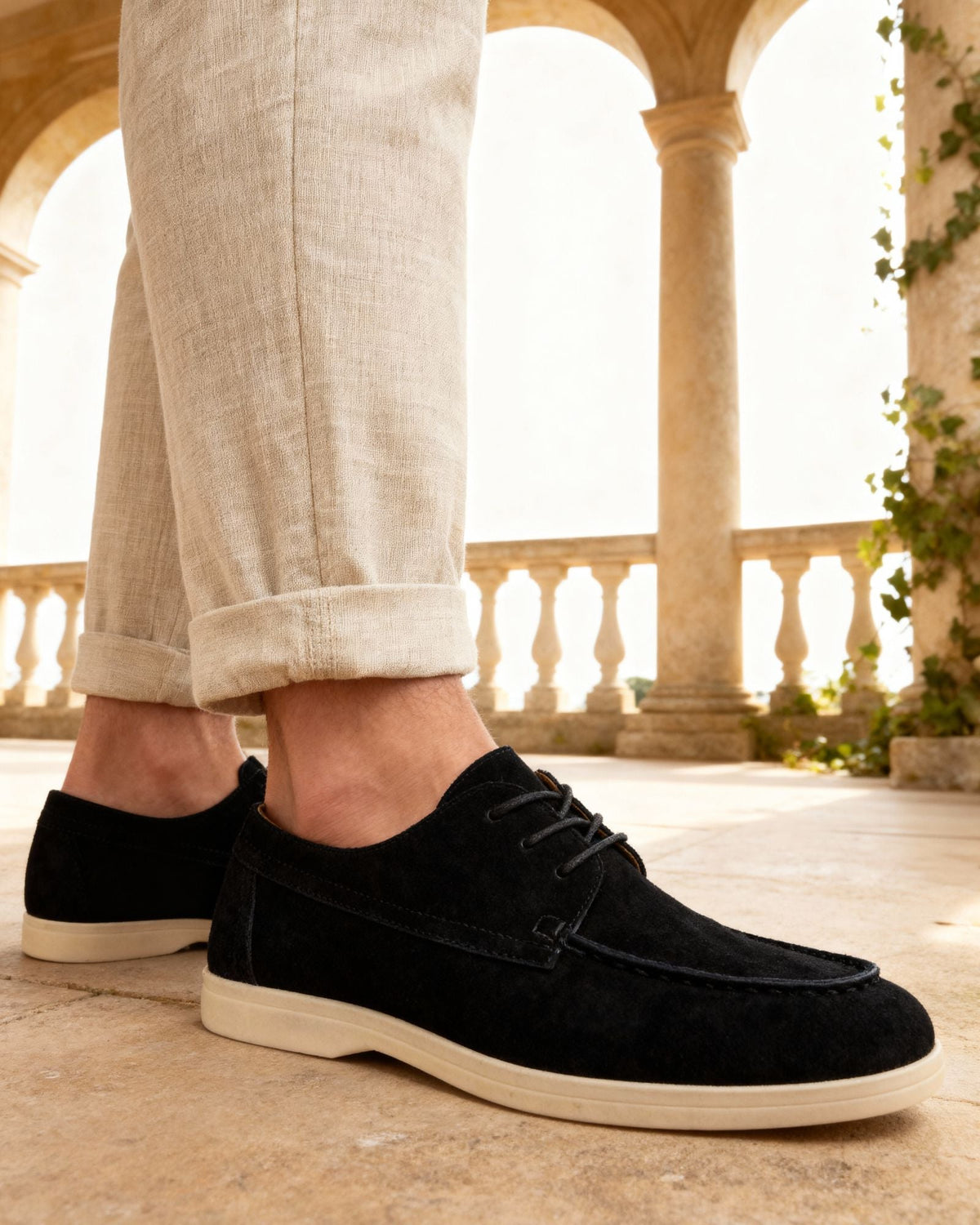 VALENTINI™ | Scarpe stringate in camoscio
