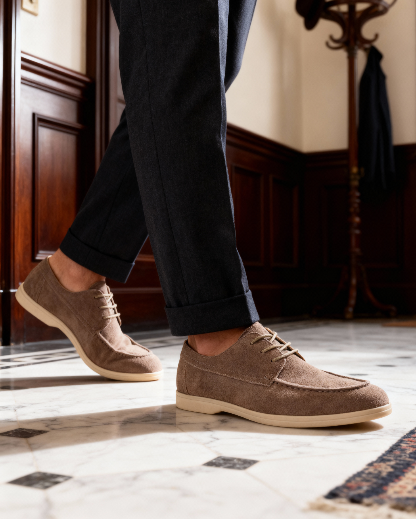 VALENTINI™ | Scarpe stringate in camoscio