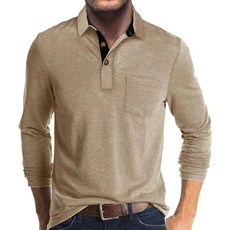 VALENTINI™ | Polo a maniche lunghe con tasca