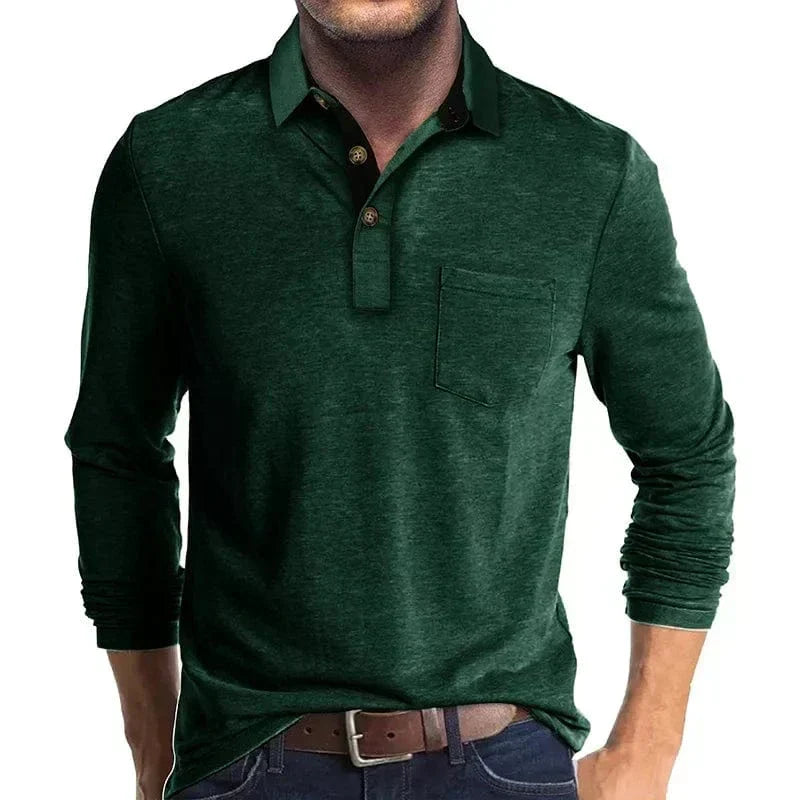 VALENTINI™ | Polo a maniche lunghe con tasca