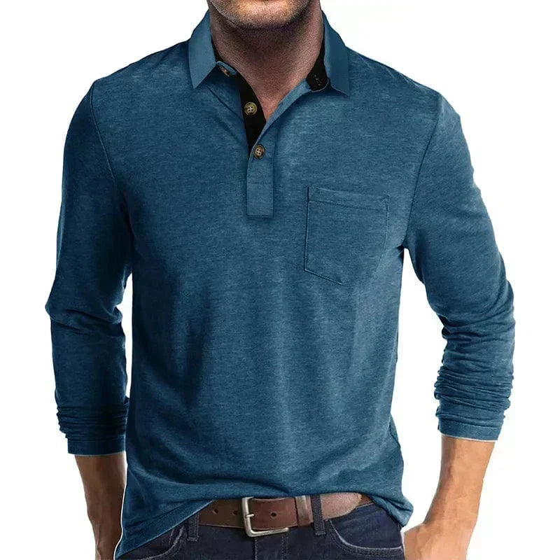 VALENTINI™ | Polo a maniche lunghe con tasca