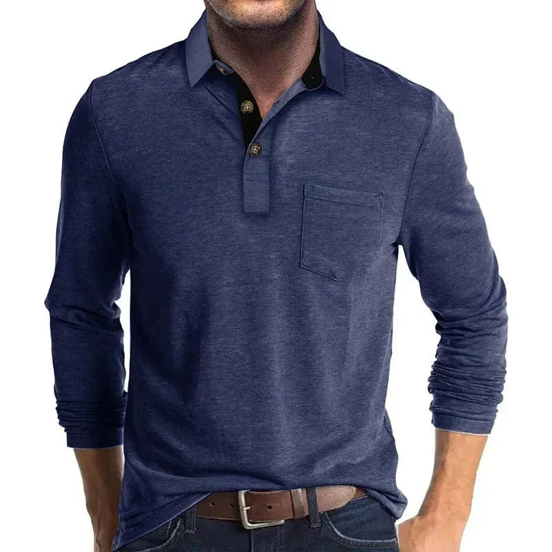 VALENTINI™ | Polo a maniche lunghe con tasca