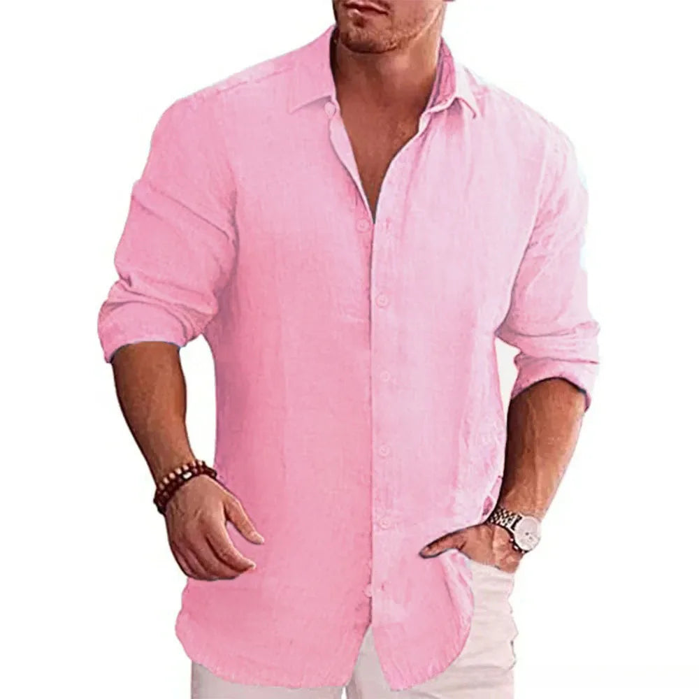 VALENTINI™ | Camicia a maniche lunghe in cotone e lino